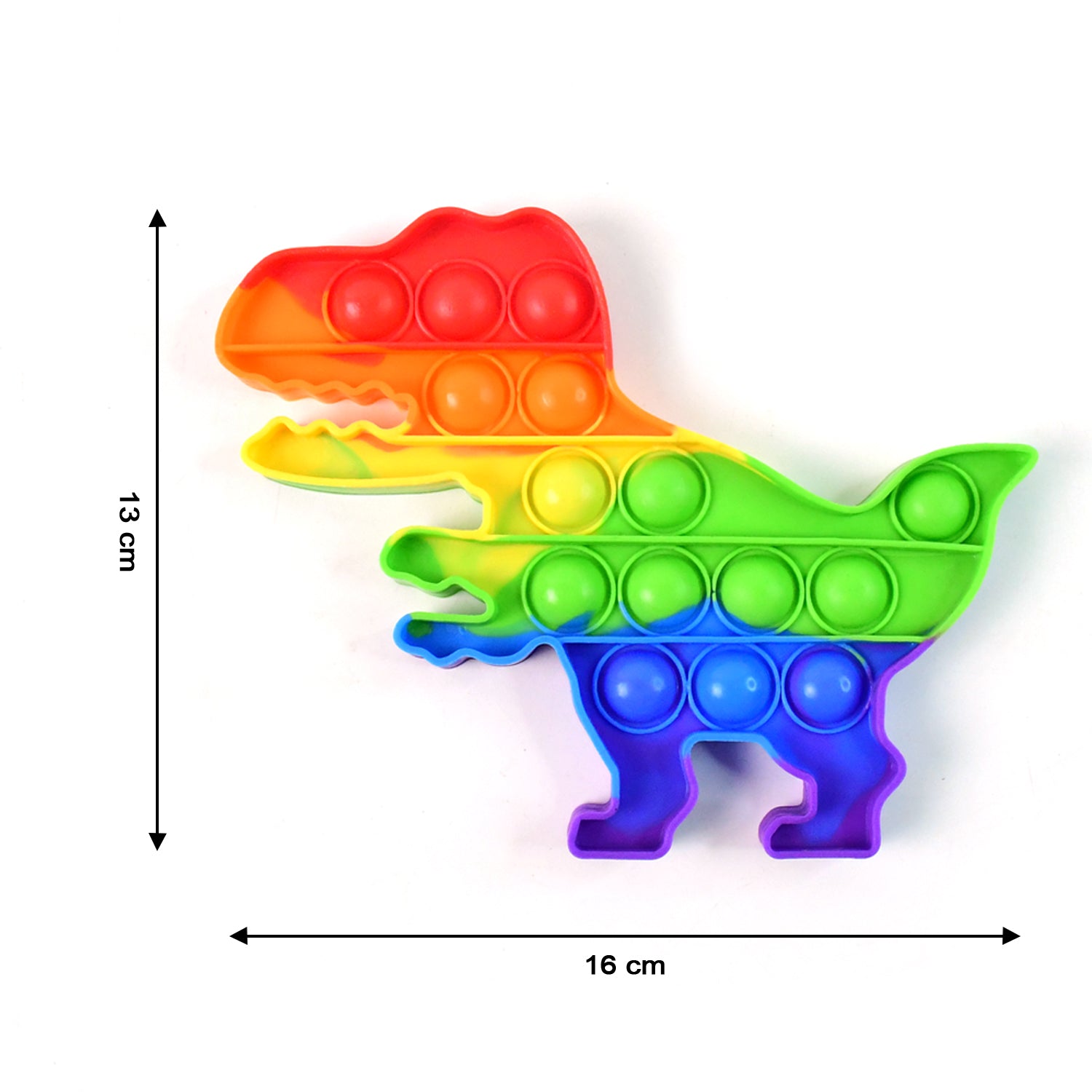 Dinosaur Shaped Rainbow Pop It Fidget Toy (1 Pc) Dinosaur Shaped Rainbow Pop It Fidget Toy (1 Pc)